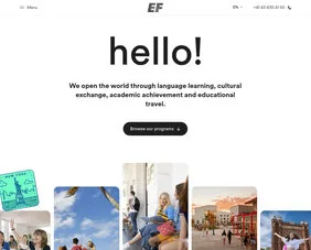 EF Education First website destination pages